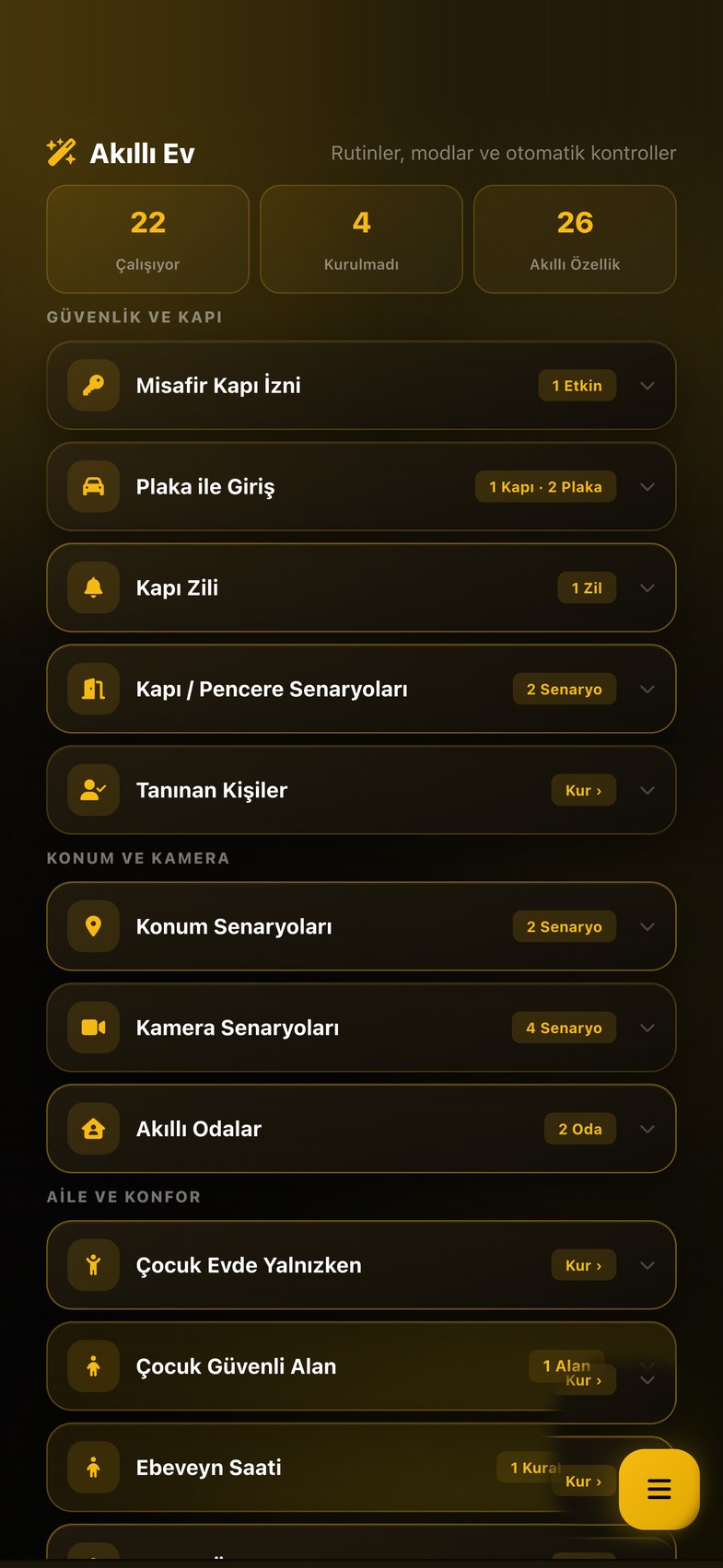 Tatil Modu ekranı