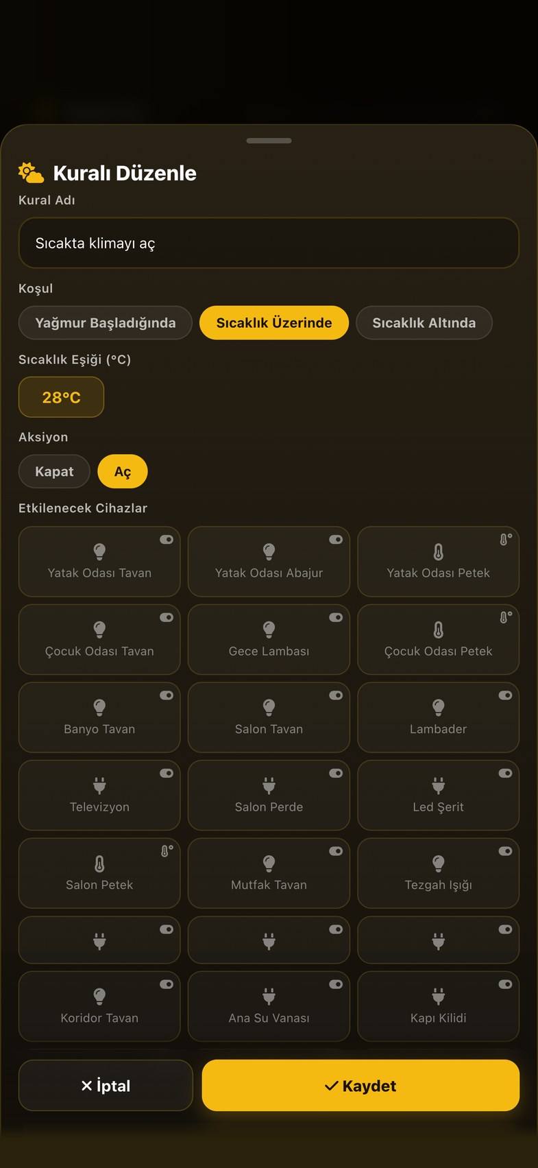 Oda Sıcaklığı ekranı