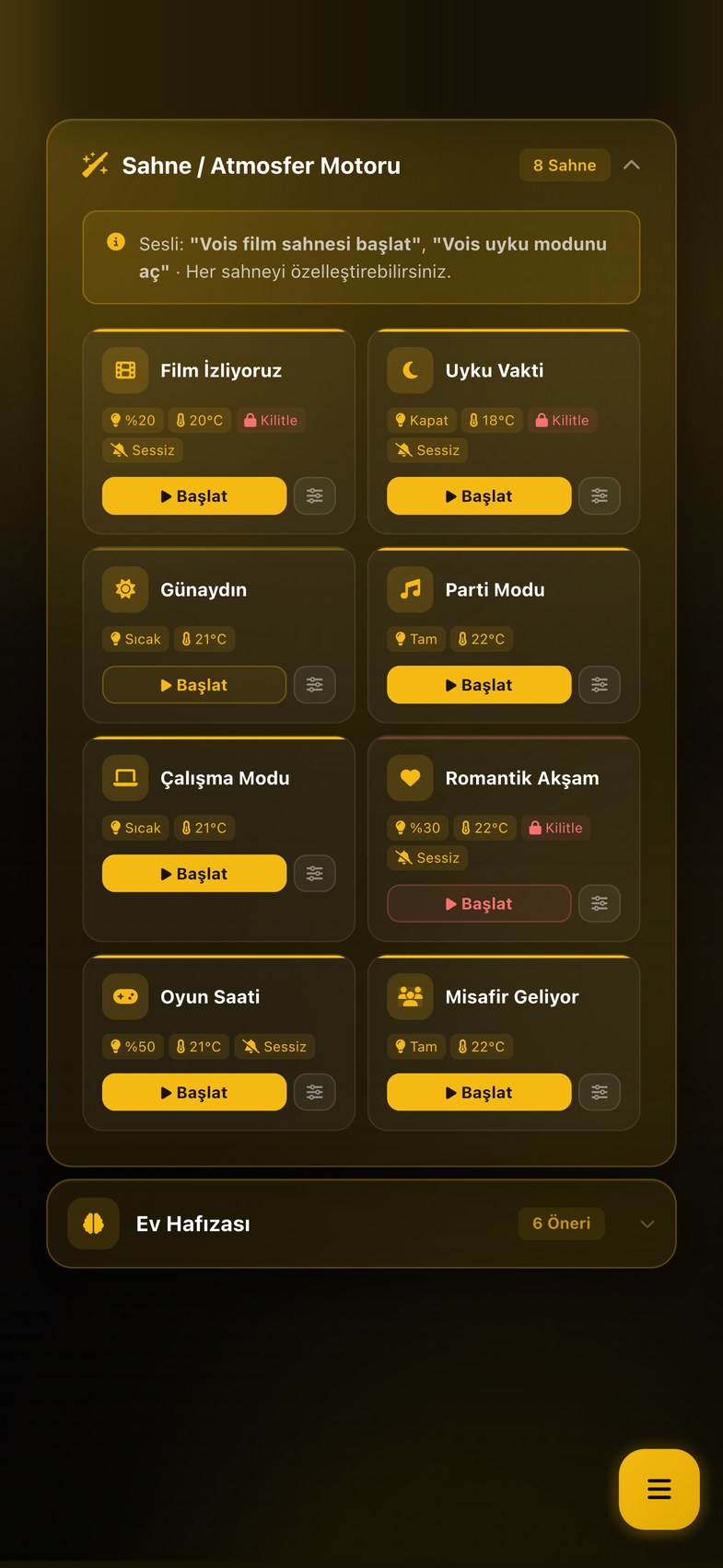 Sahneler ekranı