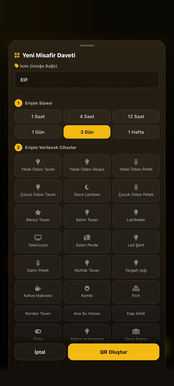 Misafir QR ekranı