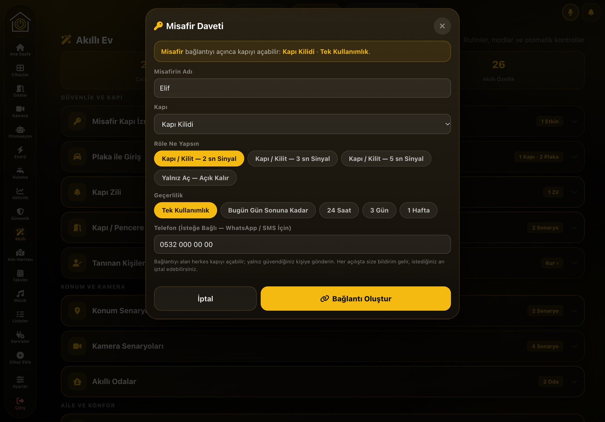Misafir Kapı İzni tablet ekranı