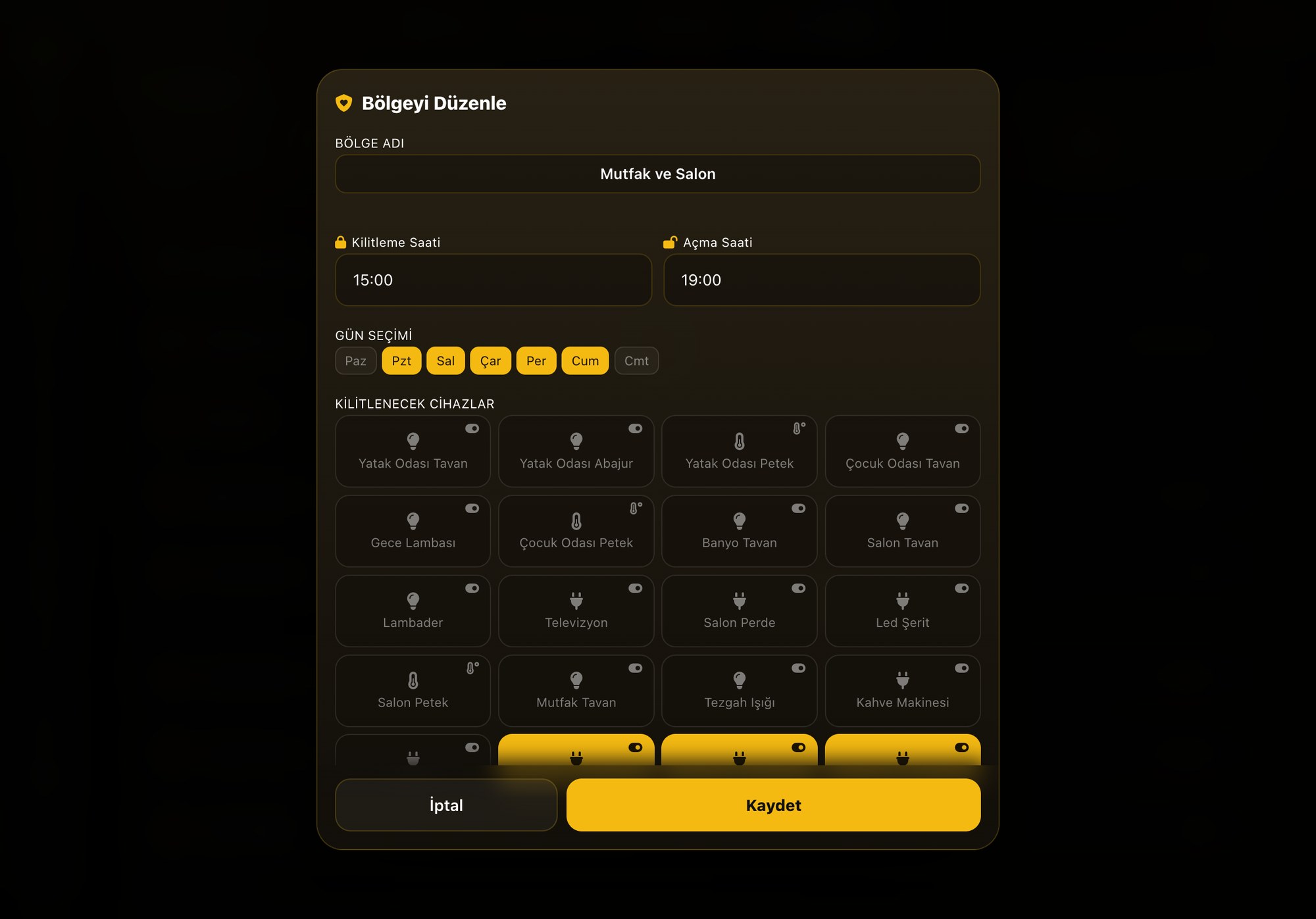 Çocuk Güvenli Alan tablet ekranı