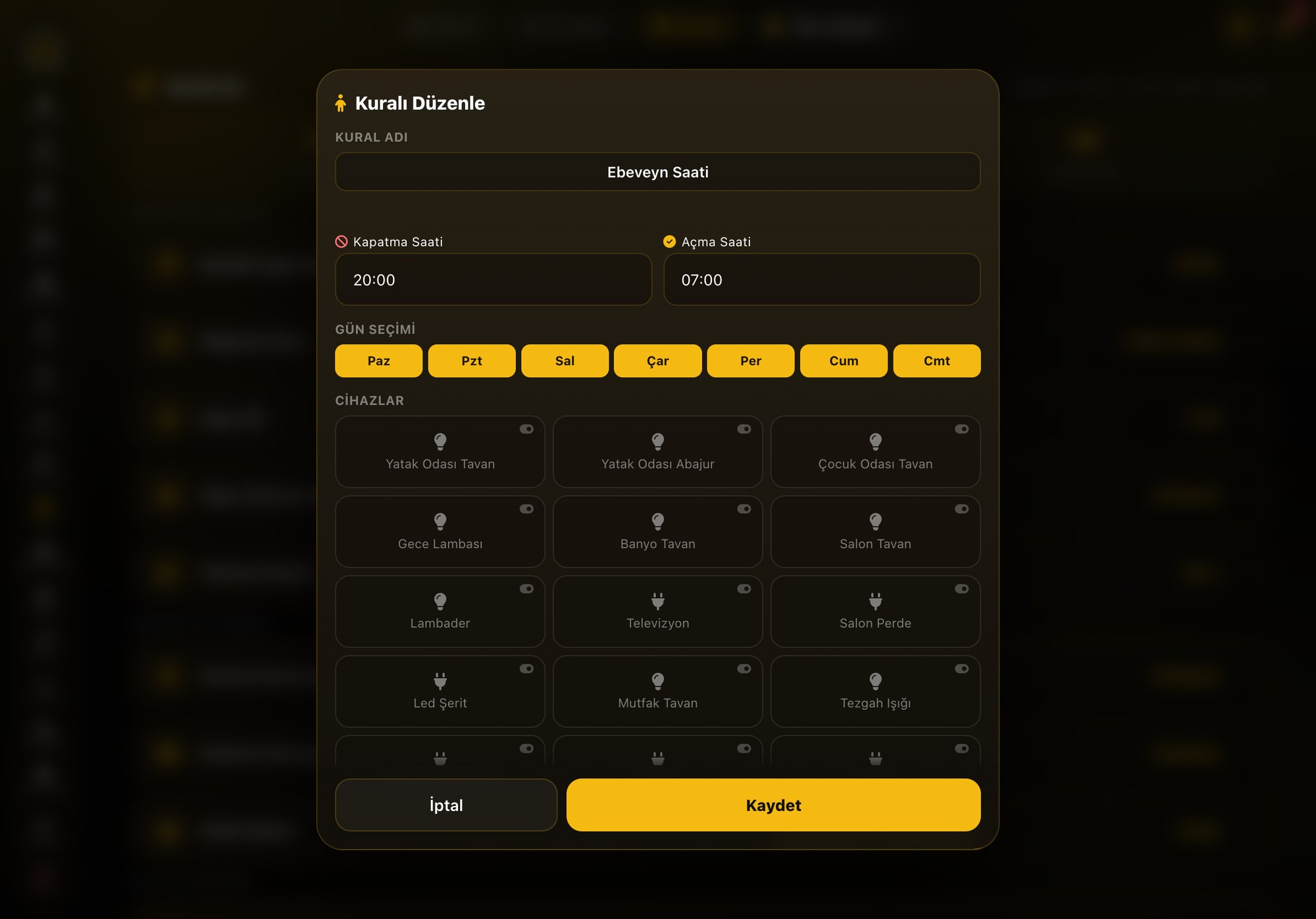 Ebeveyn Saati tablet ekranı
